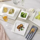 Modern Square Restaurant Tableware Ceramic Kitchen Dinner Plates Sets Dinnerware