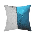 High Quality Sequin Pillow Case, Square Shape, Lake Blue Color