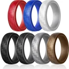 Detachable Carbon Fiber Pattern Silicone Wedding Ring for Men