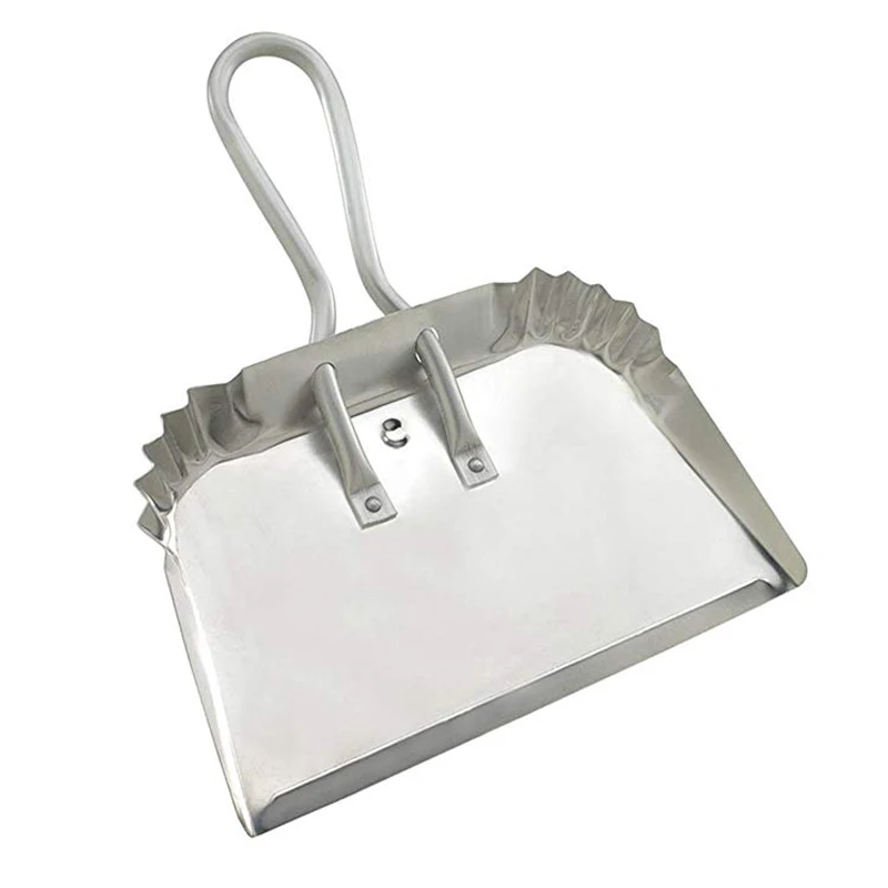 17" Professional and Industrial Aluminum Metal Dustpan with rolled handle
