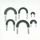 High strength rubber coated u bolt with washer and nut