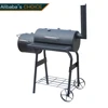 2019 best american sale Double barrels trolley camping charcoal wood bbq grill meat smoker barbecue grill
