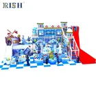Ice and snow world kids indoo rplayground with swing and slide