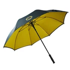 Golf Branded Golf Black And Yellow Umbrellas With 2 Layers Super Durable