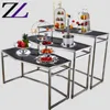 Activity dinner party event hight tableware cafeteria banquet tables dining-room furnitures steel leg kitchen dining table set