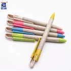 Eco friendly biodegradable stationery custom recycled wheat straw ball pen environmental friendly pen