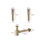 High quality Brushed gold Pop Up Sink Drain with Overflow, Bathroom Faucet Vessel Sink Drain Stopper