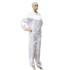 Washable Cleanroom ESD Working Uniform Coverall White Cleanroom Garment Antistatic Clothing