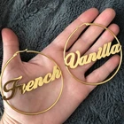 Hoop Earring Earrings Name Hoop Earrings 2019 Personalized Custom Name Plate Circle Hoop Earring For Women