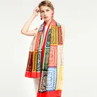 Hot sale spring and fall print twill ladies stoles fashion geometric pattern printed scarf
