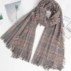 Houndtooth scarf fashion plaid fringed shawl scarf Unisex 180cm*80cm