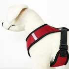 Red Dog Red Red Sandwich Reflective Dog Harness Adjustable Dog Walking Pet Harness