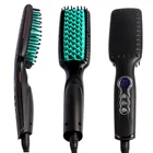Professional mini MCH Fast Heating Hair Straightener Ionic Brush Electric Pressing Comb with LCD display