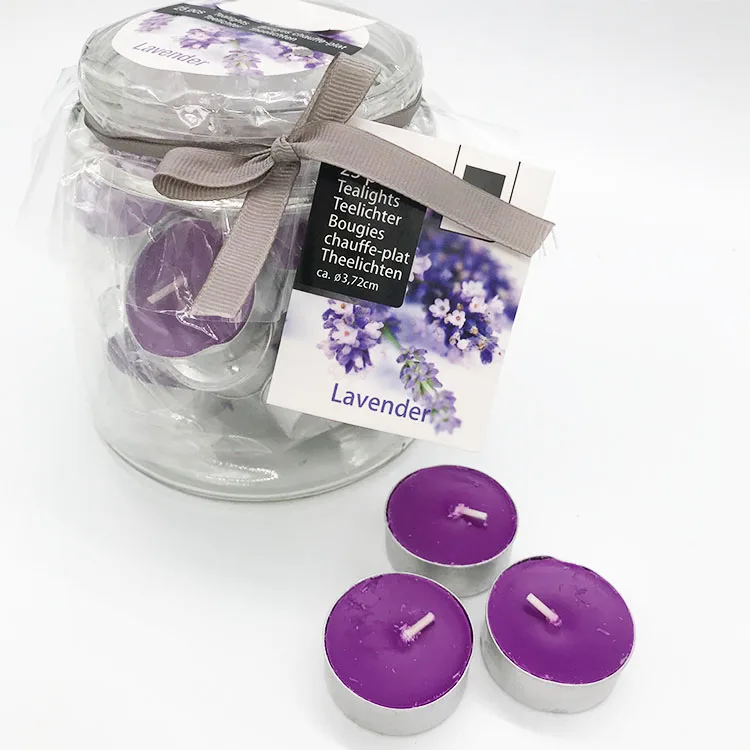 purple color lavender scent home fragrance tea light candle air