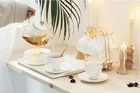 Wholesale nordic style home goods tableware tea pot white ceramic tea set
