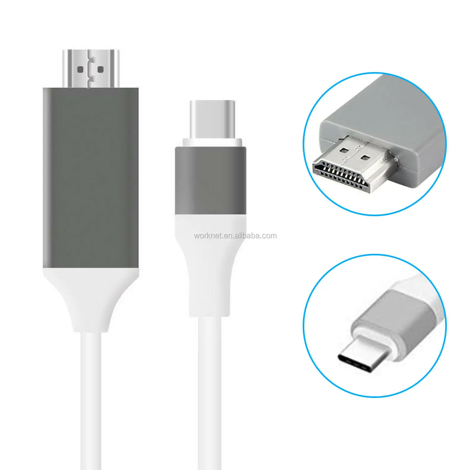 2m type C to HDMI Cable Adaptor for MacBook Samsung Galaxy S9/S8/Note 9 Huawei P20 Pro USB-C HDMI Adapter - ANKUX.COM