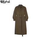 long selvee army green twill loose maxi plus size dress