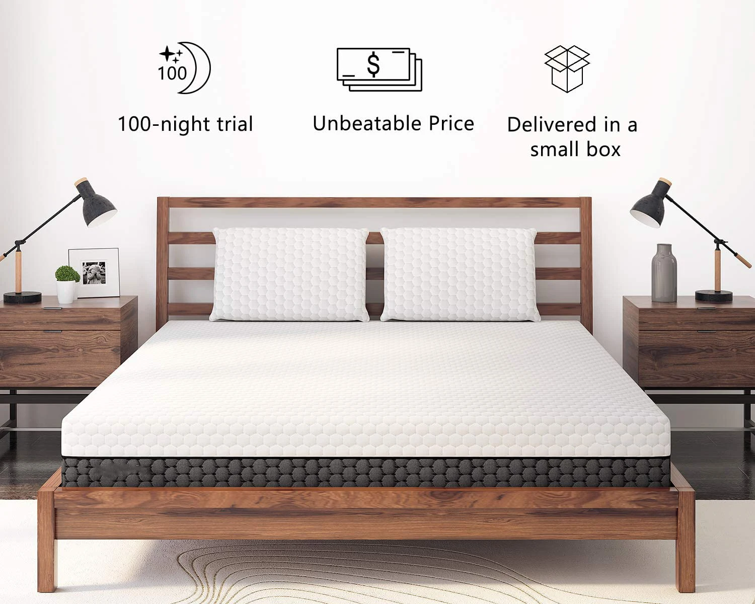 Memory Foam ,2 in 1-Soft and Firm Two Sided Flippable Mattress,Ergonomic Divided Zoned Cold Foam,Washable Cover