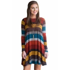Wholesale Spring 2019 Clothes Ladies Dress O-neck Long Sleeve Striped Fashion Dress Plus Size Loose Casual Dress Woman