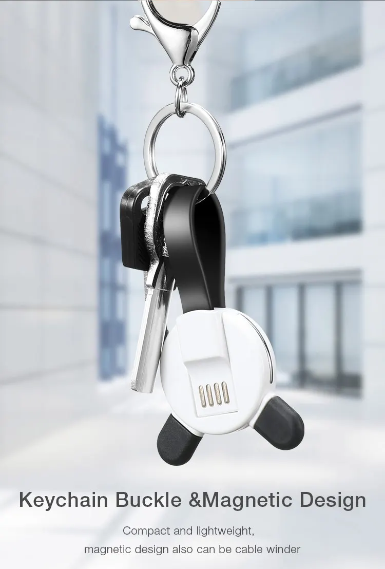Wholesale OEM Fast Charging Line 3in 1 Portable Keychain Micro USB Type C Mobile Data Cable for Android - ANKUX.COM