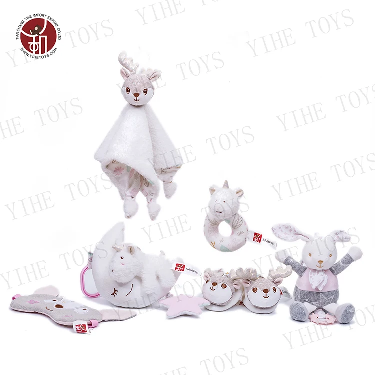 New Trend Custom Embroidery Super Soft Animal Plush Baby Products Pink Elk Series