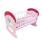 Furniture Toys Set Bed Doll Wholesale Lovely Wooden House Baby Girl Rocking Bed Doll Furniture