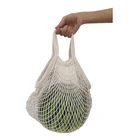 Reusable grocery tote mesh shopping bag cotton net bag with short handle