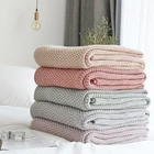 Wholesale Knitted Blanket Baby Swaddle Blanket 100% Organic Cotton Home Sofa Throw Bed Weighted Blankets