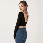 RUNLU Women's Newest Long Sleeve Back Cross yoga Sports Fitness T-Shirt yoga top wear