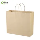 Paper Bags Eco-friendly Custom Logo Recyclable Food Bakery Packaging Brown Kraft Paper Shopping Bags With Rope Handles