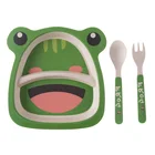 Bamboo Set Handpainted Compostable Fibre Unbreakable Dinnerware for Kid