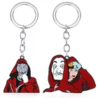 Factory Direct Sale La Casa De Papel 4 Season Double Side Figure Enamel Jewelry Souvenir Keychain