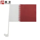 Customized 3x5 ft Qatar car window flag for National Day with flag pole