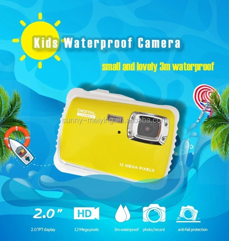 HD 720p 12mp outdoor waterproof digital video camera 3m underwater kids  camera