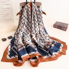 Wholesale 2020 new style bulk satin scarves fashion brand colorful stripe print women chiffon hijab shawl
