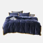Autumn And Winter Solid Color Crystal Velvet Four-Piece Good Warm Thick Flannel Bedding Set