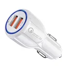 Car Wholesale QC3.0 Dual Car Charger Fast Charger 2 Port Usb Car Charger Adapter Portable Smartphones