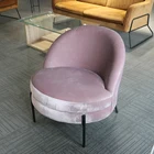K B wholesale luxury modern round velvet fabric metal legs cushioned recliner single seat sofa