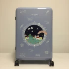 ABS+PC printing picture aircraft cabin luggage size suitcase tsa lock
