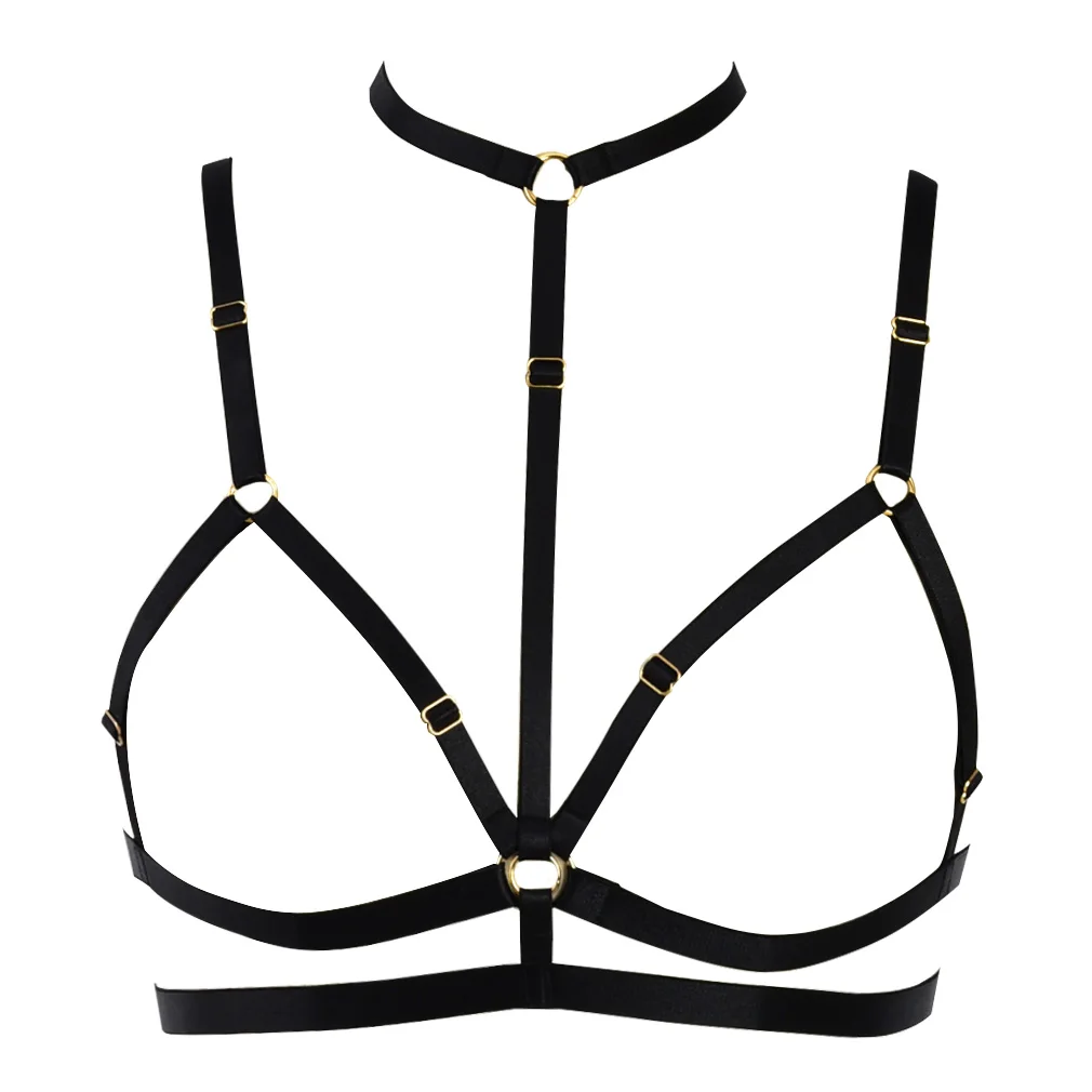 Rave Wear Pentagram Bondage Beha Lingerie Harnas Riem Ster Harnas Beha