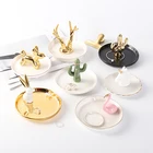 Wholesale Customized Golden Animal Design Pineapple Ceramic Ring Dish Ceramic Ring Holder Jewelry Trinket Dish Trays
