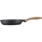 20CM Die Cast Aluminum Bottom Marble Round Frying Pan With Wooden Handle