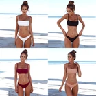 New Solid Print Micro Swimwear Sexy Bikinis Lady Swimsuit Women Bikini Two Piece