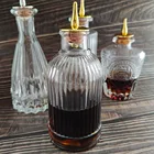 Vodka Bottle Glass Glass Vodka Bottle 6.2*5.4*5.4 Inches Vodka Spirit Bottle Glass Cocktail Bitter Bottle