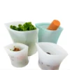 FDA LFGB standard eco friendly BPA free reusable silicone sandwich and snack food storage bag set of 4