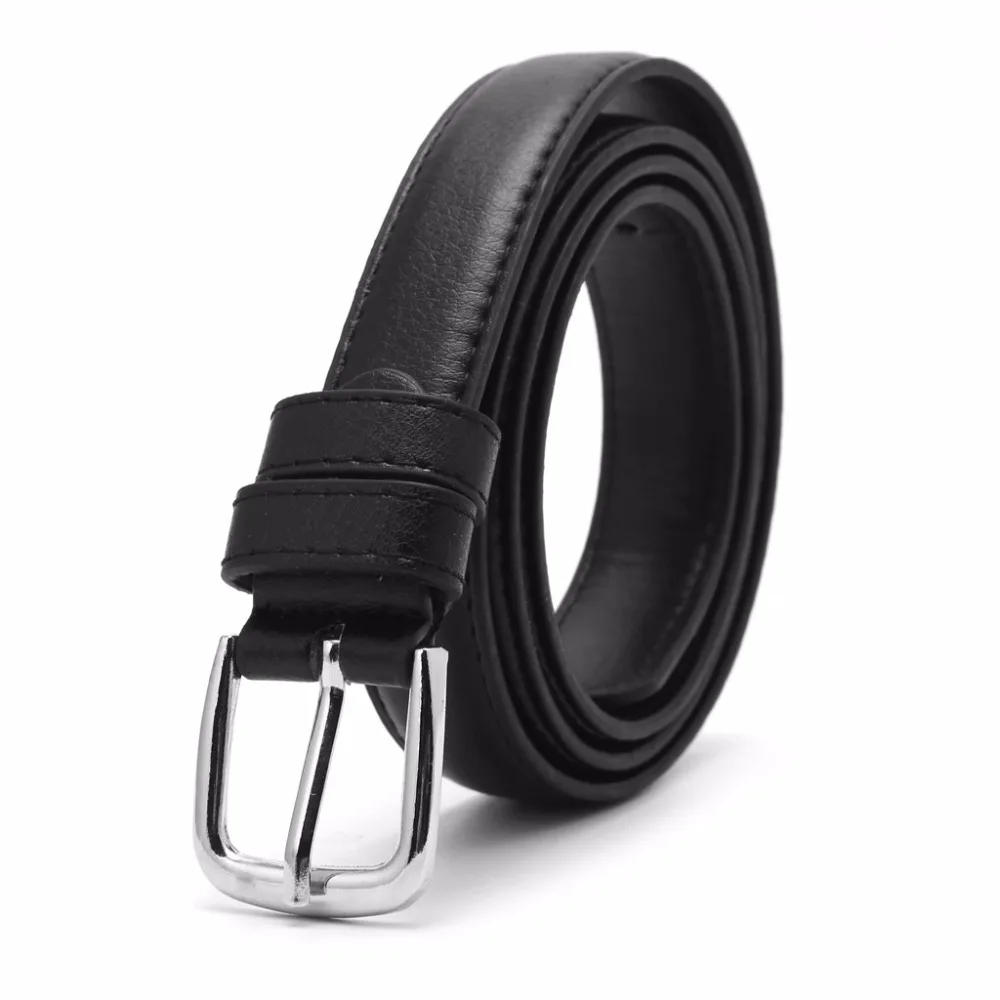 Fashion Female Antique Black Belt Metal Jeans Woman Faux Leather Belt   N0046