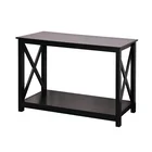 Rectangle black wooden tea table design MDF chinese tea table modern coffee table