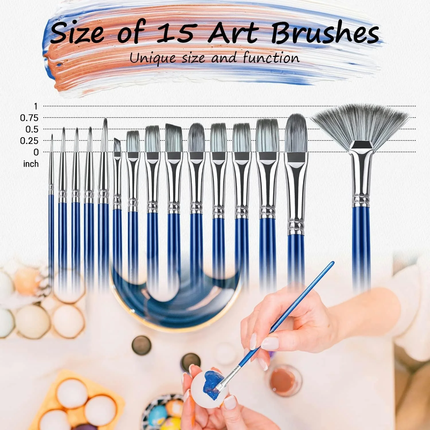 Wood Paint Brush Artist Calligraphy Pen 15 Different Sizes Nylon Hair