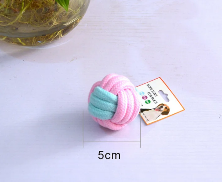 Custom Pet Dog Chew Toy Pack Set Ball Cotton Rope Squeaky Dog Toy Pet Dog Gift Candy Color