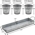 Metal Planter Manufacture Supply Custom Galvanized Metal Planter Pots With Tray Caddy For Home Decor